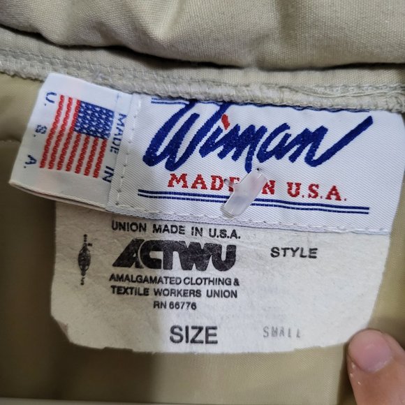 VTG Wynn's Xtend Racing Puffer Winter Jacket Beige Wiman Union USA SZ Small - Picture 7 of 10